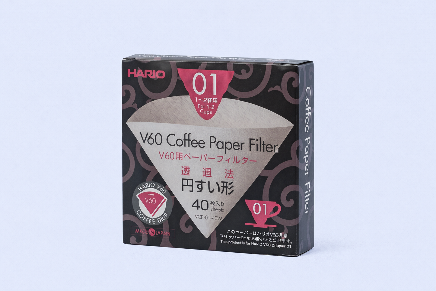 Filtry papierowe do drippa Hario V60-01 – 40 szt.