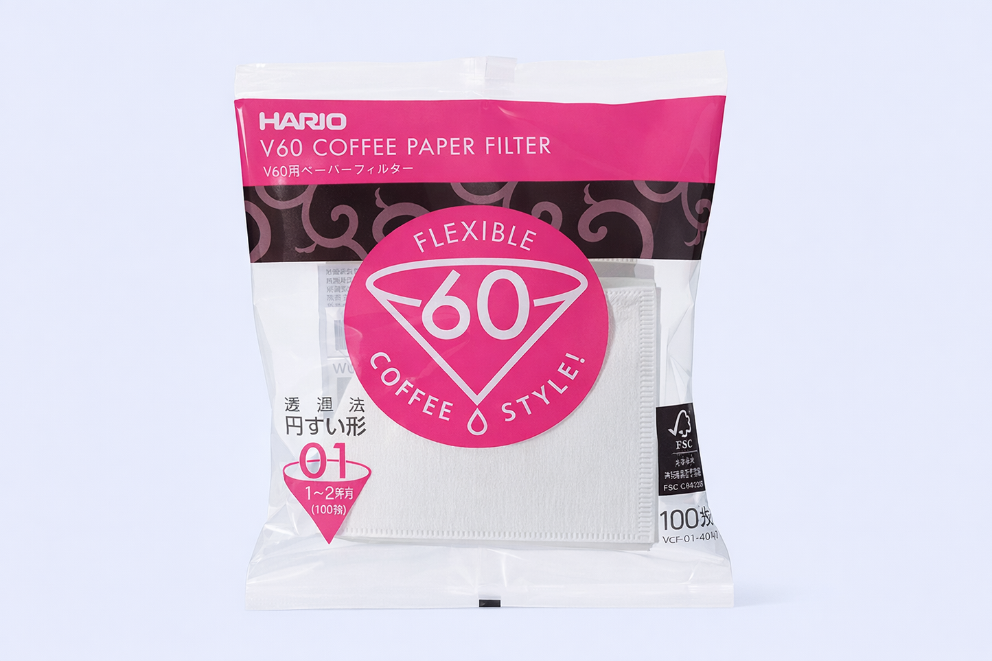 Filtry papierowe do dripa Hario V60-01 – 100 szt.